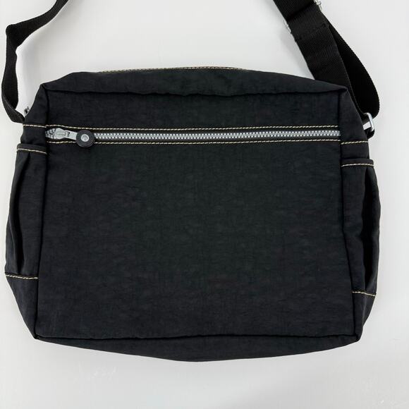 Kipling Black Messenger Cross Body Bag 14 x 11 x 3.5 Expandable Pockets Unisex - Picture 8 of 10
